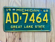 1968 michigan license for sale  Tacoma
