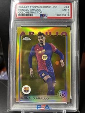 Ronald Araujo 2024-25 Topps Chrome UCC True Gold 5/50 PSA 9 Perfeito Estado #24 Barcelona, usado comprar usado  Enviando para Brazil