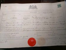MALTA - CERTIDÃO DE NASCIMENTO ANTIGA DE REGISTRO PÚBLICO 1918 - SELO DE RECEITA  comprar usado  Enviando para Brazil