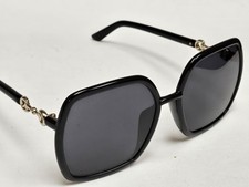 Óculos de sol Gucci preto quadrado moda ouro corrente borda designer feito na Itália comprar usado  Enviando para Brazil