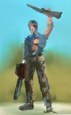 Usado, Original Abstrato Ash Williams Evil Dead Paleta Faca Terror Dark Arte Pintura comprar usado  Enviando para Brazil