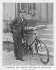 Używany, GEORGE GIDDENS Komik z rowerem - antyczny nadruk 1900 na sprzedaż  Wysyłka do Poland