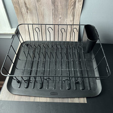 rack de louça e tábua de drenagem e suporte para utensílios de borracha preto 118d feito nos EUA comprar usado  Enviando para Brazil