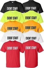 Camiseta "Event Staff" Tamanho P-4XL Frente/Traseiro uniforme festa segurança segurança segurança, usado comprar usado  Enviando para Brazil