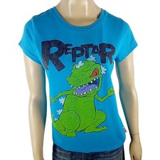 Camiseta RUGRATS Reptar feminina tamanho médio azul Nickelodeon estampa top dinossauro , usado comprar usado  Enviando para Brazil