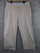 Usado, Calça masculina J.Crew 32x22 marrom branca Seersucker listrada algodão costura interna curta maca comprar usado  Enviando para Brazil