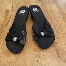 Sandália cunha espuma strass preta cintilante caixa amarela Y2k sapatos 9 comprar usado  Enviando para Brazil