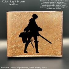 Carteira bifold de couro personalizada gravada ATTACK ON TITAN LEVI - opções de cores comprar usado  Enviando para Brazil