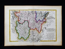 1771 GRENET: mapa raro da FRANÇA, BORGONHA, LYON, FRANCHE-COMTE', "Zona Sul" comprar usado  Enviando para Brazil