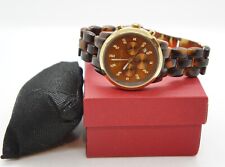 Usado, Relógio de quartzo feminino Michael Kors tartaruga 43 mm aço mostrador marrom MK-5216 10 ATM comprar usado  Enviando para Brazil