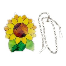 Apanhador de sol de girassol - Janela acrílica estilo manchado pendurada com corrente 5" x 6" nova comprar usado  Enviando para Brazil