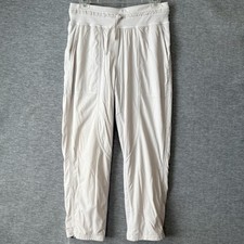 Calça cropped Lululemon Dance Studio cintura média forrada 6 bainha branca opala cinchável, usado comprar usado  Enviando para Brazil