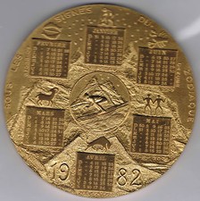 Medaille calendrier 1982 d'occasion  France