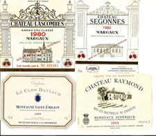 étiquettes vins variées d'occasion  Expédié en Belgium