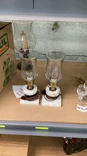 Abajures de mesa de vidro gravado com base de mármore branco b3 bv, usado comprar usado  Enviando para Brazil