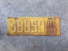 1922 oregon license for sale  San Diego