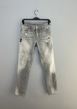 Męskie spodnie dżinsowe Dsquared2 Slim Jeans przycięte szare rozm. 46 na sprzedaż  PL