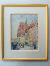 Ancienne aquarelle dantzig d'occasion  France