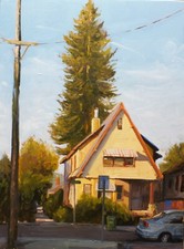 arte paisagística pintura a óleo casa amarela original vendido pelo artista 12x16", usado comprar usado  Enviando para Brazil