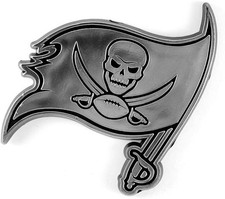 Tampa Bay Buccaneers emblema automático, plástico moldado, cor prata cromada, levantado... comprar usado  Enviando para Brazil