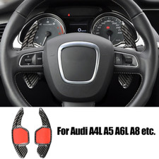 Usado, Volante de carro de fibra de carbono preto câmbio de pás para Audi A3 A4 A5 A6 A7 A8 comprar usado  Enviando para Brazil