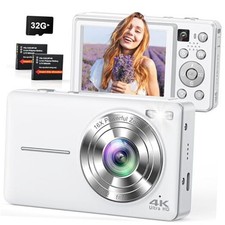 Cámara digital, cámaras 4K 64MP para fotografía, apuntar y disparar digital blanca segunda mano  Embacar hacia Mexico
