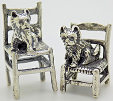Vintage Italiano Hecho a Mano Genuino Plata .800 Cachorro En Silla Loa comprar usado  Enviando para Brazil
