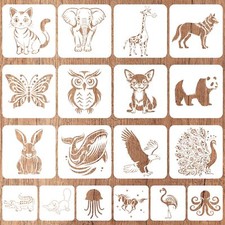 Plantillas de pared reutilizables para manualidades 18 piezas para madera pared puerta lienzo segunda mano  Embacar hacia Mexico