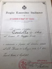 Diploma reggimento artiglieria usato  Imola