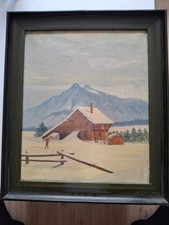 Tableau huile montagne d'occasion  Châtres-sur-Cher