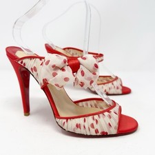 Christian Louboutin Miss Chief 100 Krepa Satynowe szyfonowe sandały EU 38,5 na sprzedaż  Wysyłka do Poland