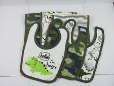 Gerber Bebé Niño 3 Piezas Camuflaje Dinosaurios Terry Forrado Eructo Paños, Baberos y Mono  segunda mano  Embacar hacia Mexico