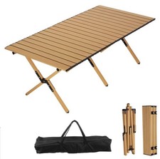 Usado, Mesa de acampamento dobrável portátil externa de alumínio com bolsa para piquenique churrasqueira mesa comprar usado  Enviando para Brazil