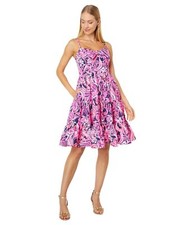 Usado, Vestido de algodão Lilly Pulitzer Adalia comprimento do joelho maré baixa azul marinho barbatanas sedutoras e fea comprar usado  Enviando para Brazil