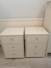 2 white bedside cabinets for sale  COULSDON