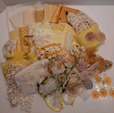 Kit de linho vintage ponto lento ouro amarelo bordado fio dental sucata artesanato comprar usado  Enviando para Brazil