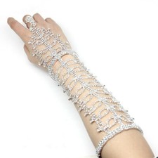 Um par de luvas de pulso femininas de braço de cristal noiva noiva rainha princesa  comprar usado  Enviando para Brazil