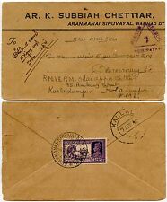 ÍNDIA 1940 CENSURADO para MALÁSIA... CARRINHO DE BULLOCK 2A 6p PICTORIAL FRANKING comprar usado  Enviando para Brazil