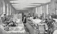 Ala de Acidentes Hospitalares England London Guy's, Enorme Estampa Dupla Década de 1880, usado comprar usado  Enviando para Brazil