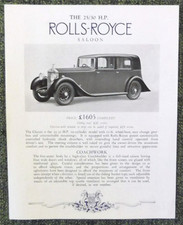 Folheto de vendas de carros ROLLS ROYCE 25/30 HP SALOON abril de 1936 comprar usado  Enviando para Brazil