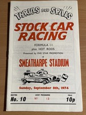 Stock car programme for sale  BURTON-ON-TRENT