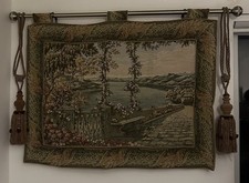 Tapiz francés vintage jardín lago como terraza colgante de pared 46x34 pulgadas y segunda mano  Embacar hacia Mexico
