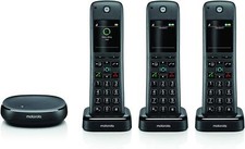 Smart telefone sem fio e secretária eletrônica Motorola AXH03 DECT 6.0 com Alexa comprar usado  Enviando para Brazil
