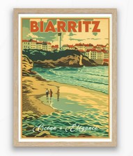 Affiche vintage biarritz d'occasion  Paris-