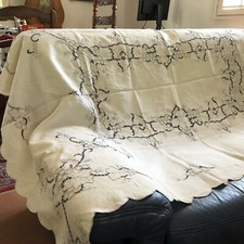 Nappe lin brodée d'occasion  Le Luc