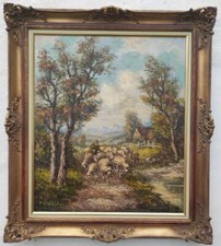 Großes ölgemälde schafherde gebraucht kaufen  Krefeld