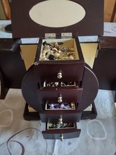Caixa de joias espelhada de mogno Mele & Co com 2,75 libras de joias vintage muito boas , usado comprar usado  Enviando para Brazil