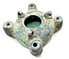 LÂMPADA A ÓLEO ANTIGA ROMANA DE BRONZE COM VÁRIAS FRENTES COM DECORAÇÕES. RARO comprar usado  Enviando para Brazil