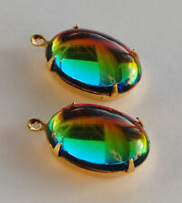 Vintage glass oval d'occasion  Expédié en Belgium