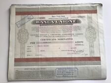 Certificato azionario banca usato  Angera